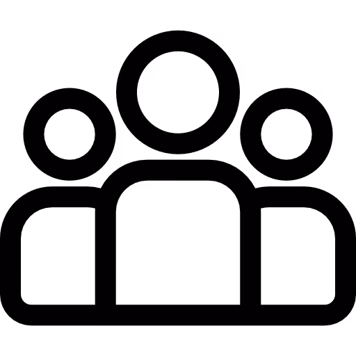 Icon of three people representing a group or team.